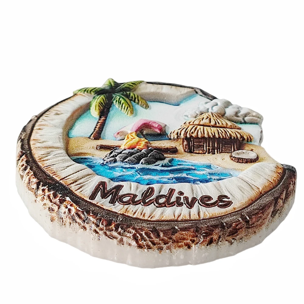 ثلاثية الأبعاد جزر المالديف مغناطيس الثلاجة هدية تذكارية الراتنج الثلاجة المغناطيسي ملصق جمع ديكور المنزل #3