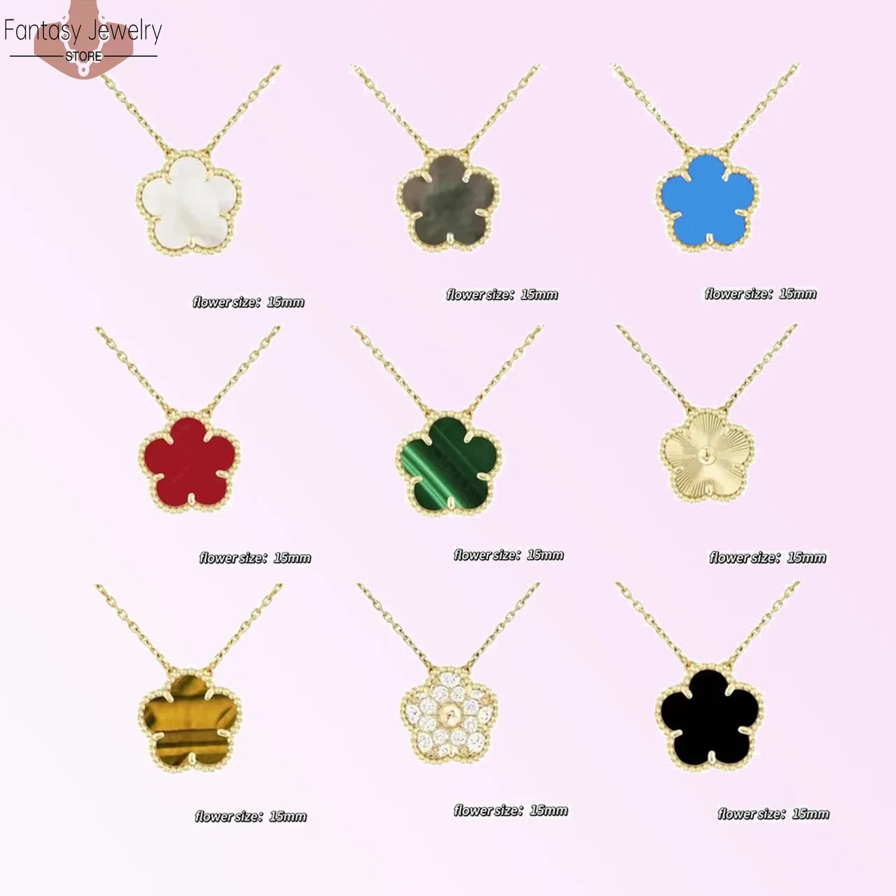 Natural Agate Clover/Five Leaf Flower Necklace Simple White Fritillaria Necklace Women's Party Jewelry Daily Wear