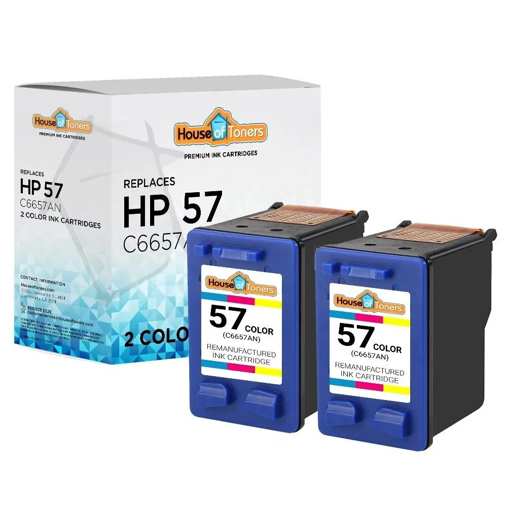 2 Pack Color #57 Ink Cartridge for HP Photosmart 7450 7550 7660 7755 7760 7960