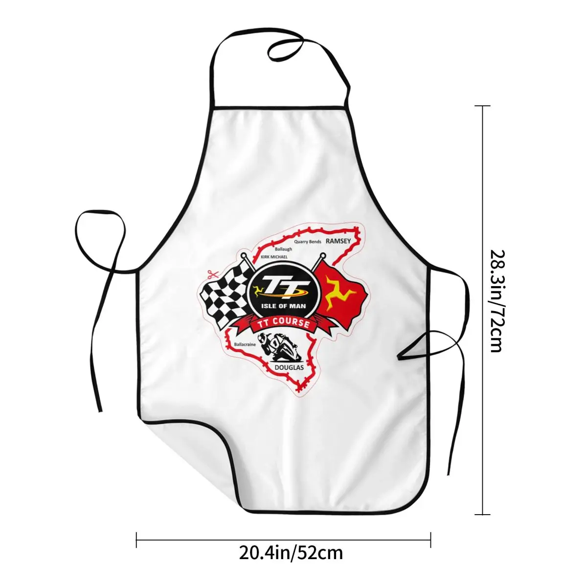 مخصص جزيرة مان Tt سباق مآزر مضحكة للدراجات النارية الرياضة الكبار المطبخ الشيف مريلة Tablier المطبخ الطبخ الخبز البستنة #5