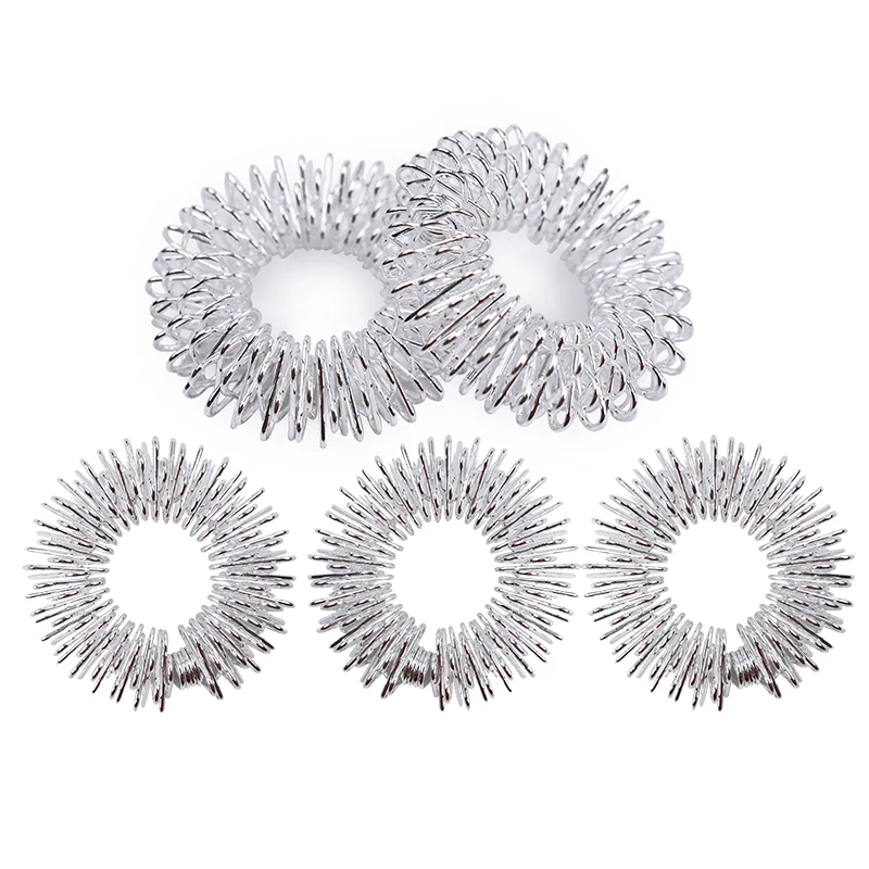 

10/20/50/100pcs Finger Acupoints Massage Ring Relax Hand Stainless Steel Finger Massager Home Use Health Care Tools