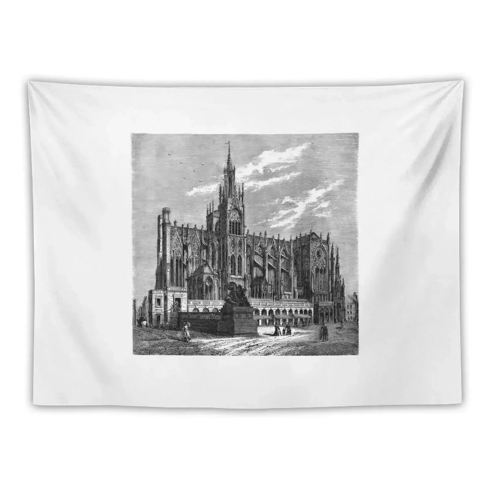 Cathedral of Metz - Souvenir gift from Metz Tapestry Decoration Pictures Room Wall Decoration For Rooms Tapestry