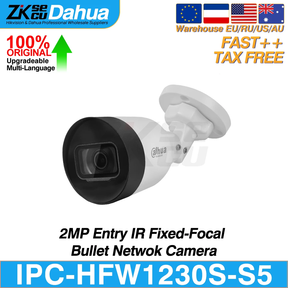 dahua original ipc hfw1230s s5 4mp entrada ir fixo focal bala rede poe camera ip ir 30m h265 ip67 inteligente pss dss dmss cctv 01