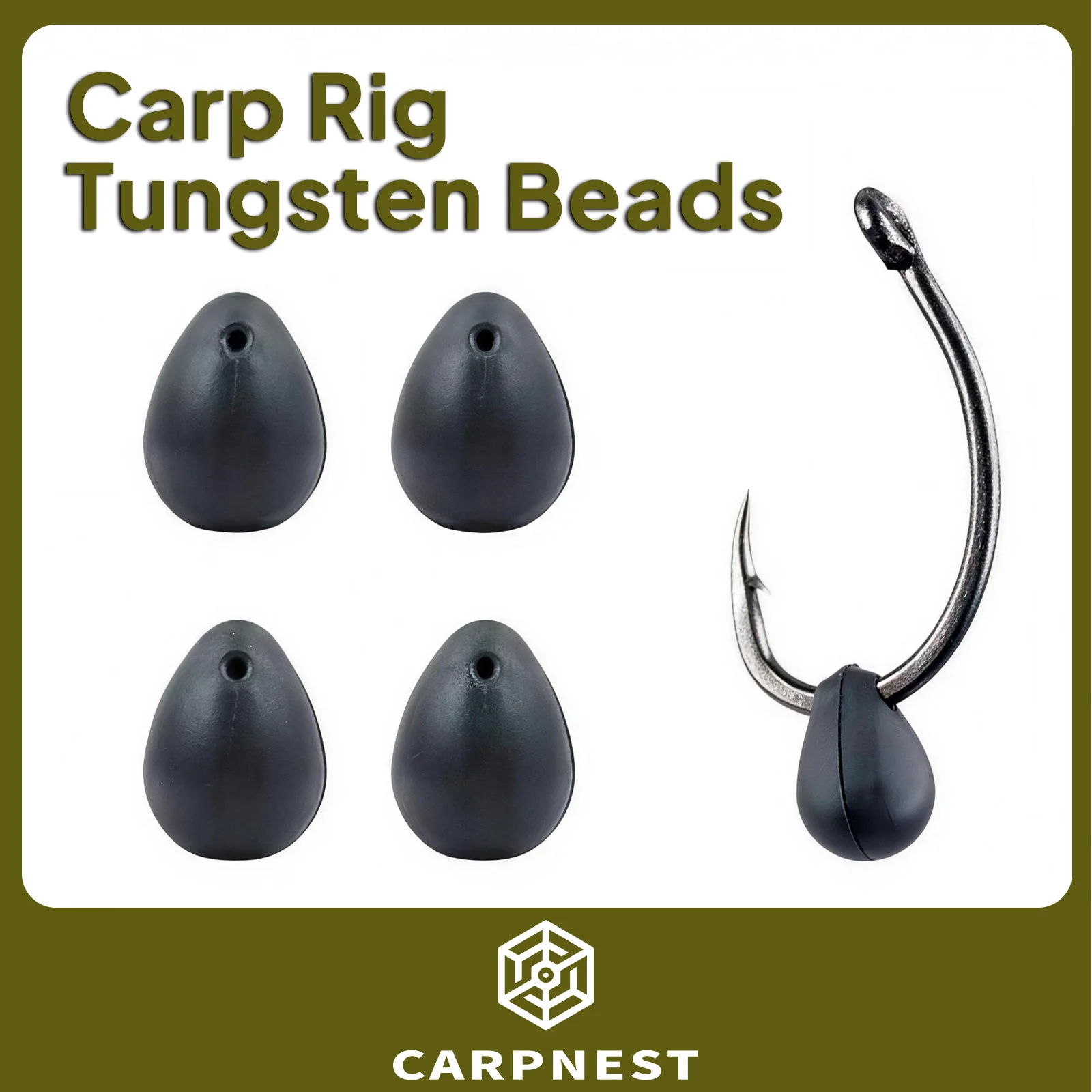

CARPNEST 10pcs Carp Fishing Accessories Method Feeder Fishing Hook Beads Tungsten Beads For Hair Rig Ronnie Rig