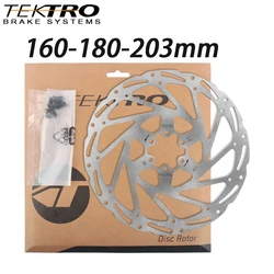 Tektro MTB Disc Brake 160 180 203mm Bicycle Rotors with 6 Bolts Hydraulic Disc Brake Record Mountain Bike Rotors Cycling Parts