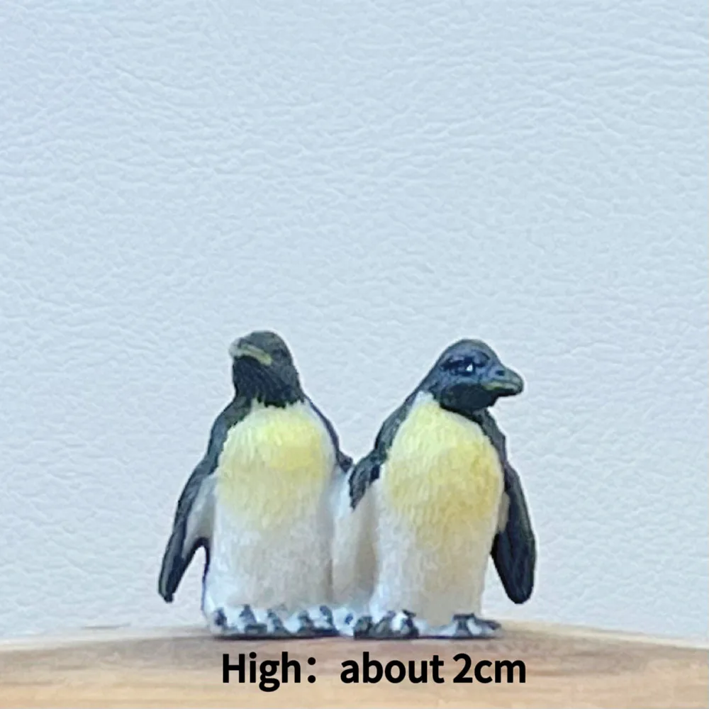 Mini Penguin Resin Figurine Set, Arctic Animal Miniature Ornament, Desktop & Display Shelf Collectible Gift