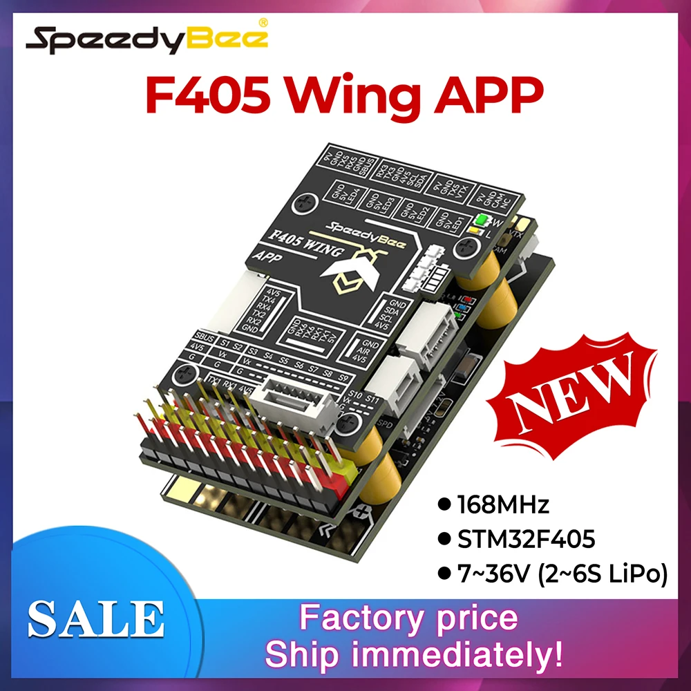 

SpeedyBee F405 WING APP Flight Controller 2~6S 168MHz Fixed Wing Flight Controller Wireless Dual firmware for INAV and Ardupilot