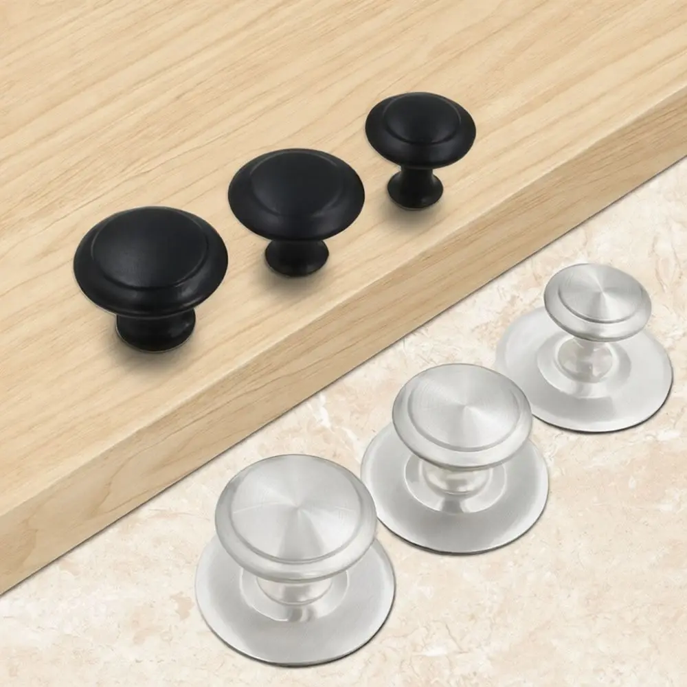 Durable Stainless Steel Round Pull Handle Modern Mushroom Knob Solid Metal Cabinet Drawer Hardware For Kitchen Furniture