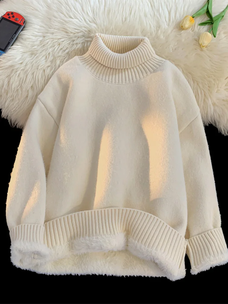 

Мужской трикотажный свитер Laid-ba Sle с высоким воротом: модный, теплый, винтажный, премиум-класса, для повседневной носки зимой