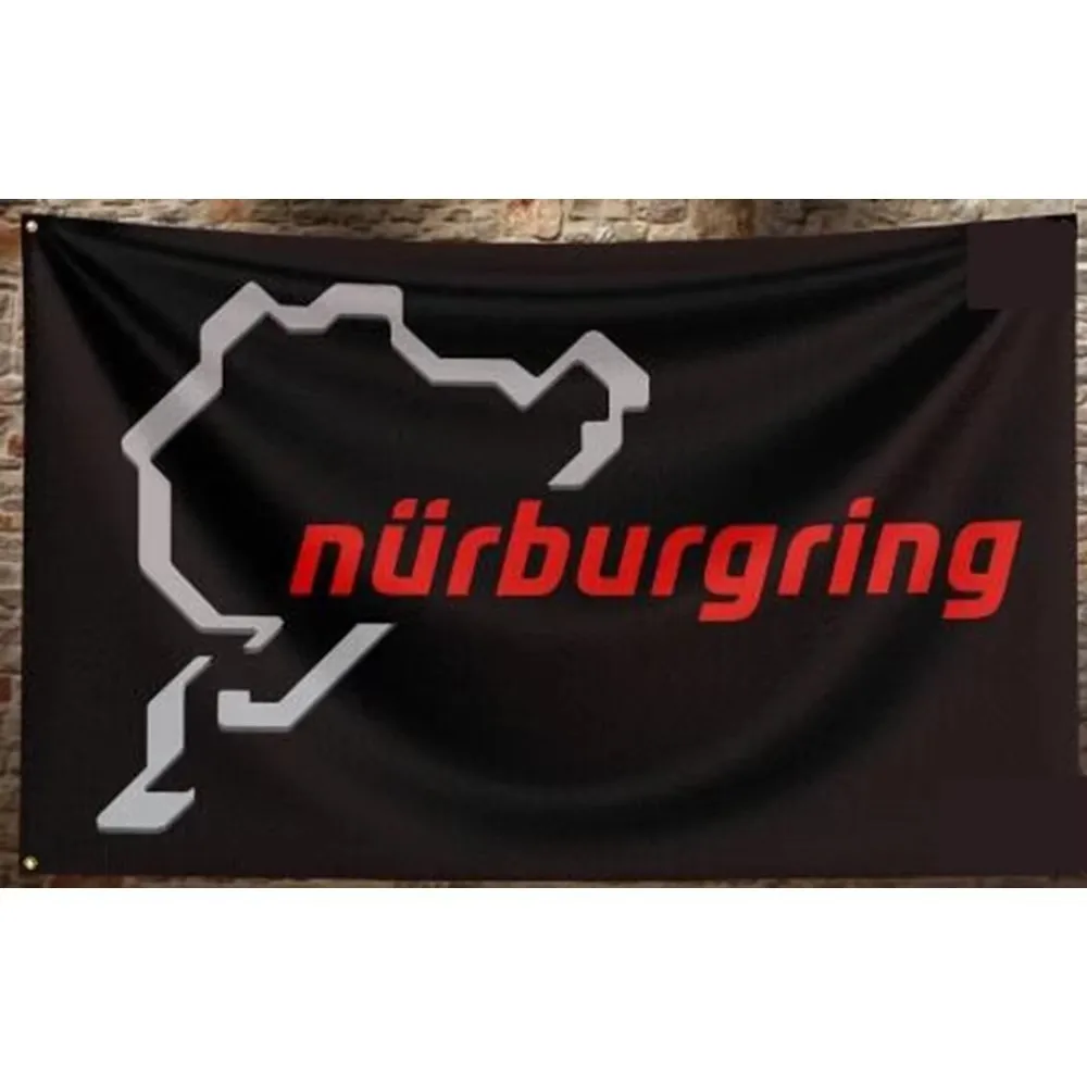 90 x 150cm Nurburgrings Flag Custom Festival Business History RACING BANNER GROMMETS ON LEFT
