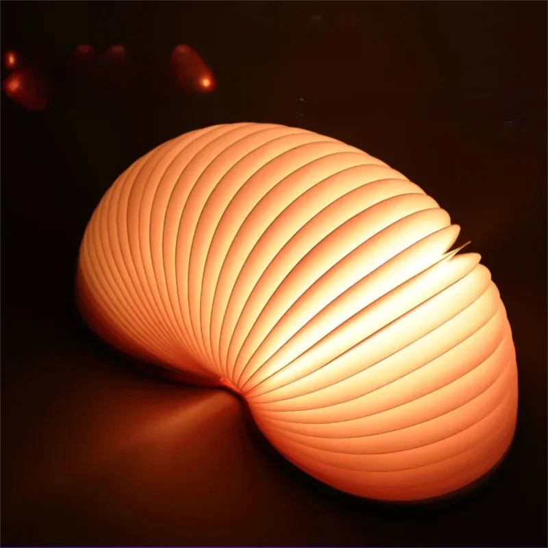 Gift Original Heart Folding Book Light Night Light Charging Page Turning Book Light Colorful Light Eye Protection Table Lamp
