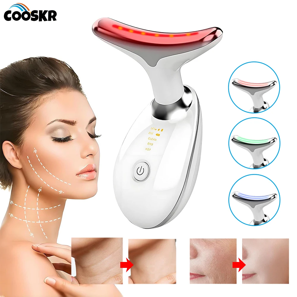 Massaggiatori facciali EMS Microcorrente Collo Lifting Rafforzamento Ringiovanimento della pelle Doppio mento Rimozione Terapia della luce rossa Massaggiatore viso