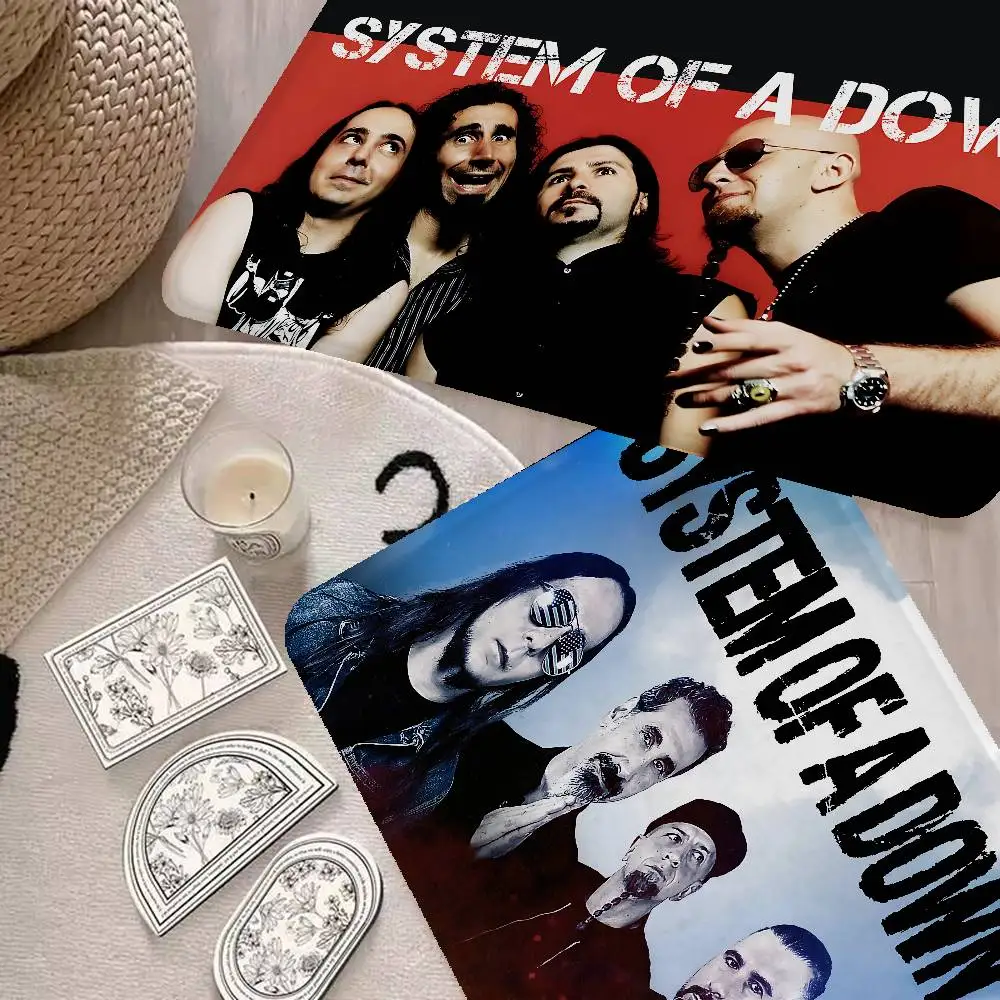 Metal Band S-System O-Of A-A D-Down Floor Mat Rectangle Anti-slip Home Soft Badmat Front Door Indoor Outdoor Mat Welcome Doormat