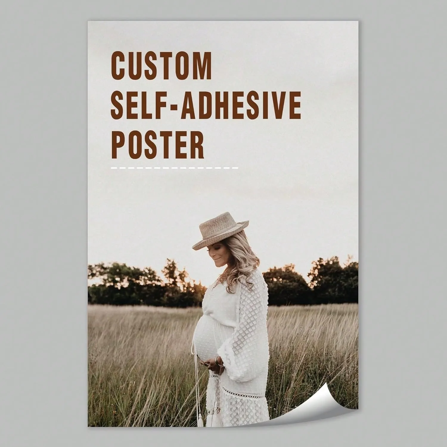 Custom Self-Adhesive Poster - Upload Your Image Or Text - Suitable For Home Decor, Music Album Covers And Family Photos