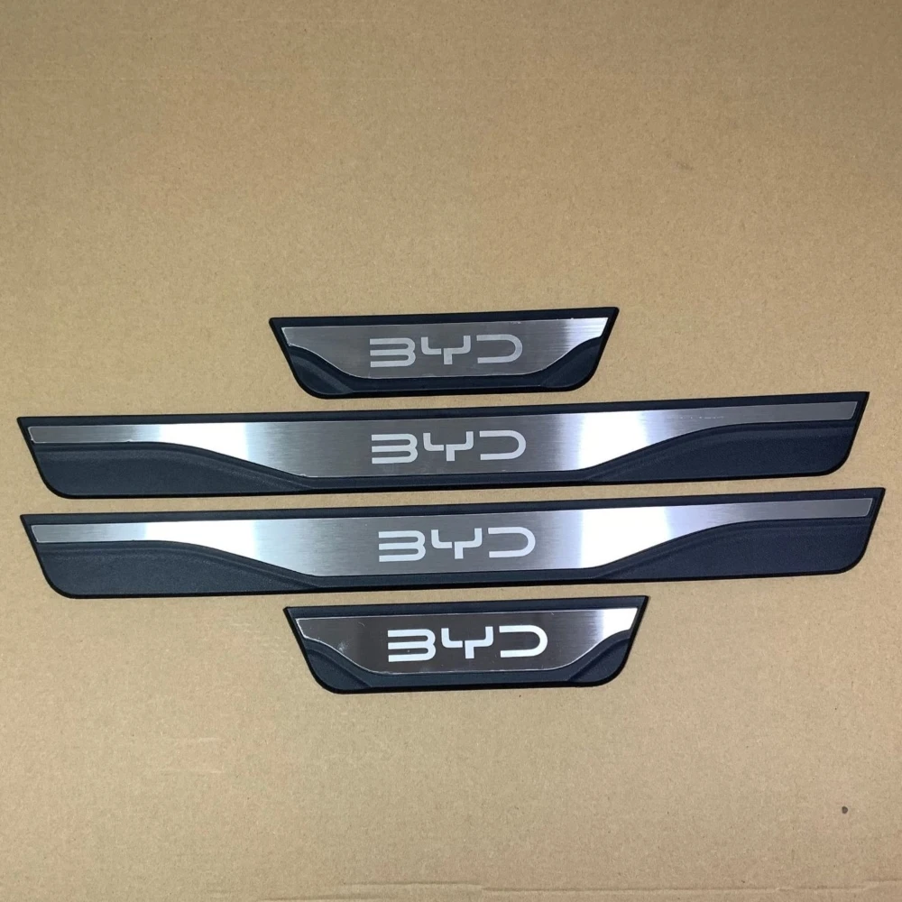 

For BYD Dolphin Seal ATTO 1 ATTO 2 ATTO 3 Seal U Sealion 6 7 Tang EV Car Door Sills Strips Stainless Steel Plastic 3D Auto Parts