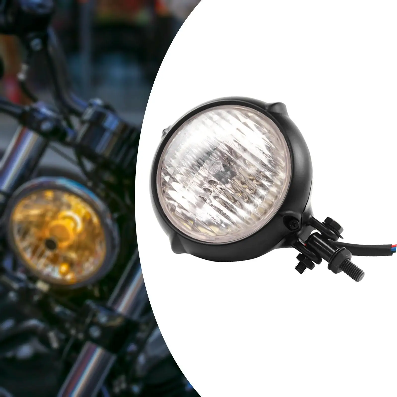 

Waterproof Motorcycle Spotlight LED Headlamp Aluminum Material Replacement Light for Street Motorbike Safety Lighting