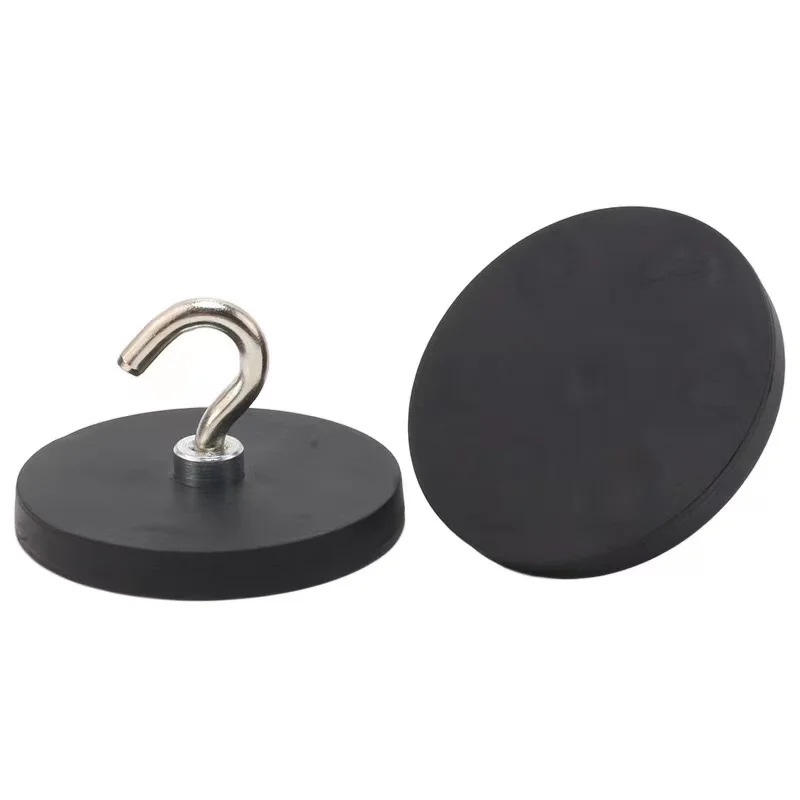 22/43/66mm Rubber Wrap Hook Magnet, Encapsulated Hanging Ring, Strong,Hook ring scratch resistant base magnet tool