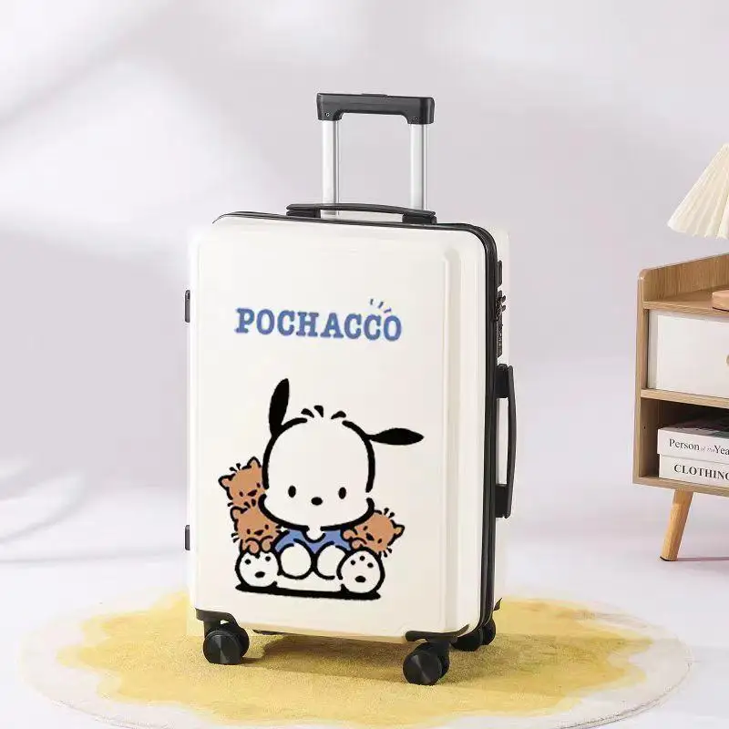 Hello Kittys Sanrios Trolley Case New Kawaii Women Carry-On Suitcase Cartoon Kuromi Universal Wheel Trolley Case Student Anime