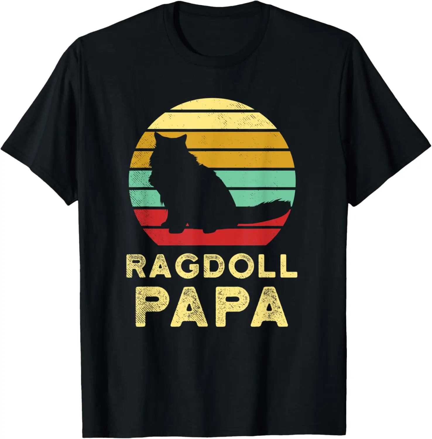 Retro Ragdoll Papa Cat Gifts Dad Cute Ragdoll Pet Owner T-Shirt