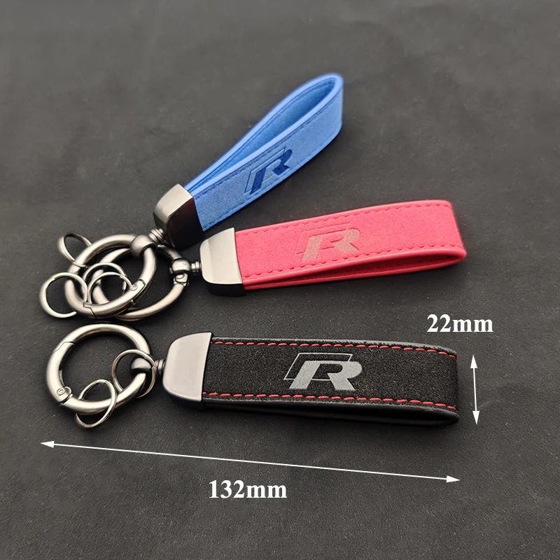 2026 Hot For VW VOLKSWAGEN 2025 Suede Leather R Logo Keyrng Luxury Car Keychain for Volkswagen VW Golf 4 5 6 7 7.5 Tiguan Passat - view 3