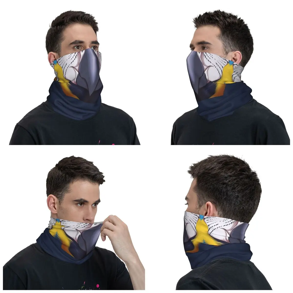 Cute Macaw Beak Bandana Neck Gaiter Windproof Face Scarf Cover Men Women Parrot Bird Headwear Tube Balaclava