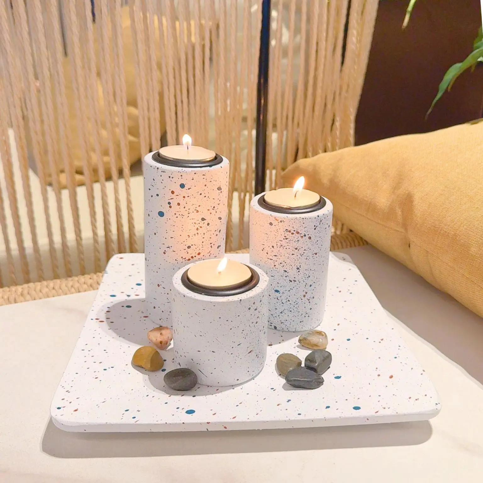 

1 комплект белых квадратных подсвечников, деревянных белых подсвечников, белых квадратных подсвечников,