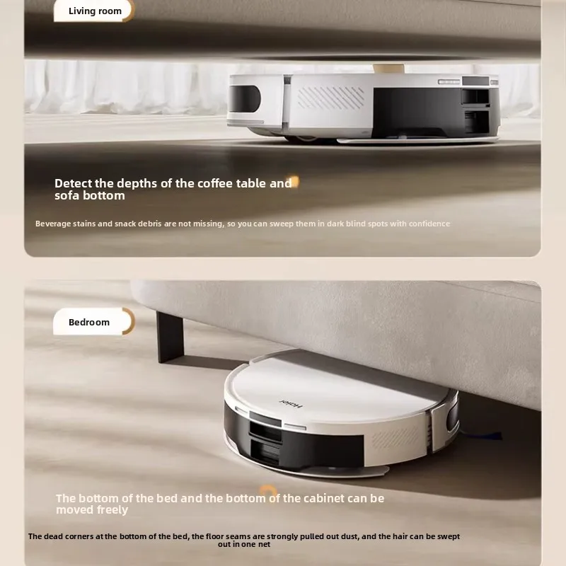 하이얼 T10C 스마트 로봇 진공 청소기, 자동 먼지통 비움 기능 및 강력한 흡입력, 가정용