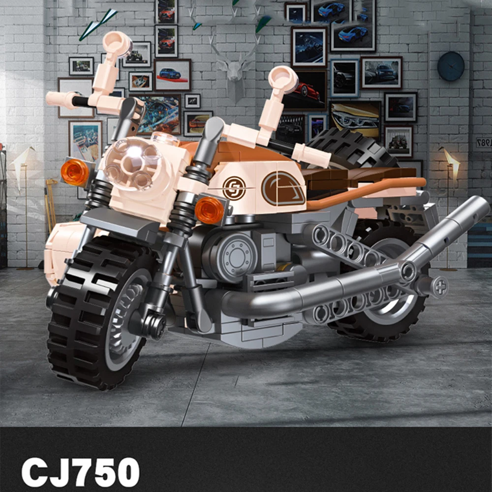 

Speed Yangtze River Motor CJ750 Building Block Motorbike Construction Model Bricks Motorcycle With Sidecar Toys For GIFTS