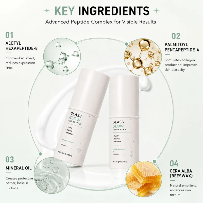 Glass Glow Serum Stick 15g Moisturizing Nourishing Plump Skin Firm Reduce Fine Lines Korean Essence Stick For All Skin Types