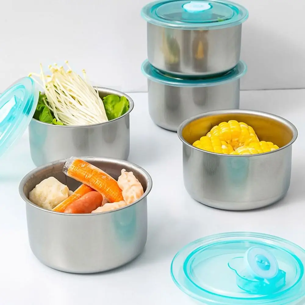 Stainless Steel Fresh-keeping Box Multifunction Leak-proof Lunch Box Heat Resistant Food Storage Box for Kitchen Tableware