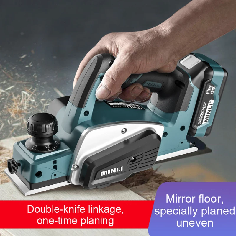 Electric Planer Handheld Cordless 82MM 15000RPM Wood Planing Machine Carpenter DIY Power Tools Kit for Makita 18V Battery