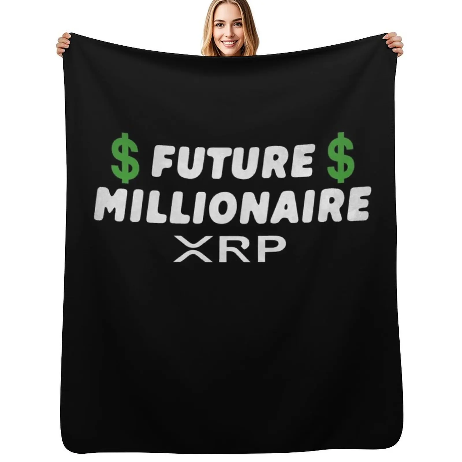 Future Millionaire Crypto Ripple XRP Throw Blanket Cozy Sofa Blanket for TV Watching Napping
