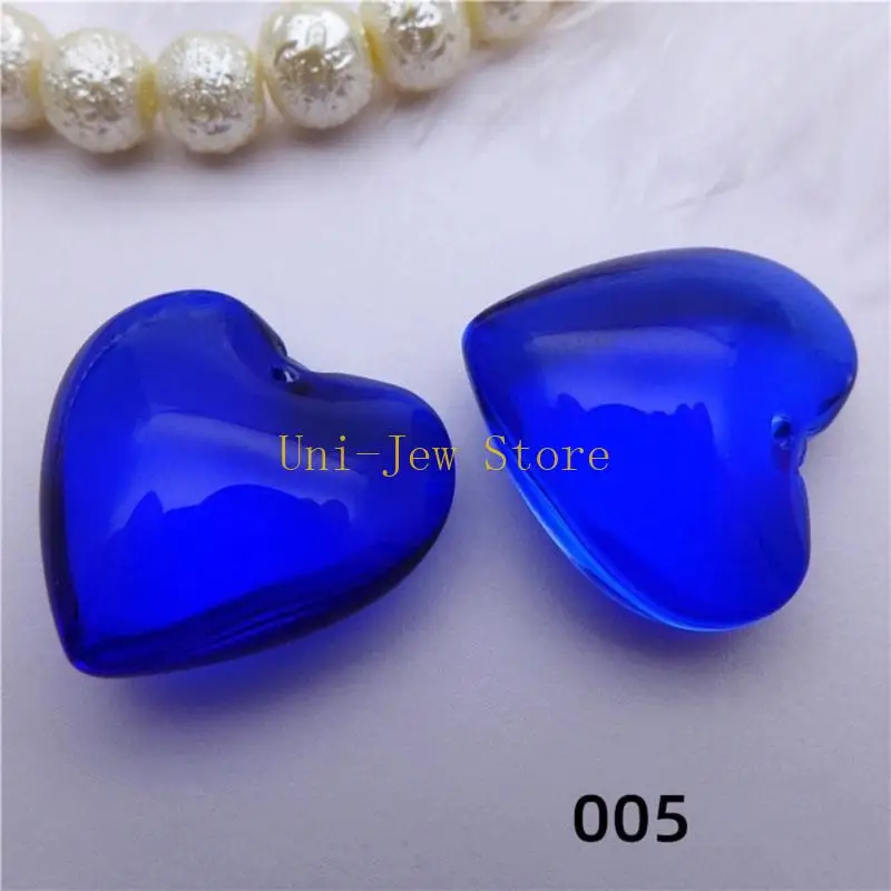 40GB 10Pieces Heart Shaped Glass Pendants Heart Bead DIY Crystal Charm for Valentines Day Jewelry Keychains Earring Craft