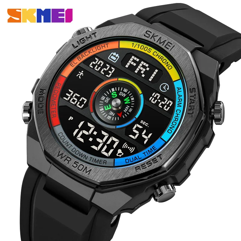 

SKMEI 2209 Sports Electronic Watch Men's Outdoor Sports Compass Electronic Watch Multifunctional Waterproof LED Watch