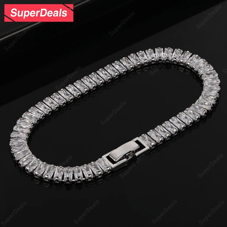 

SuperDeals AAA Zircon 925 Sterling Silver Watch Strap Chain Bracelet Women Charm Wedding Party Anniversary Gift Pretty Jewelry
