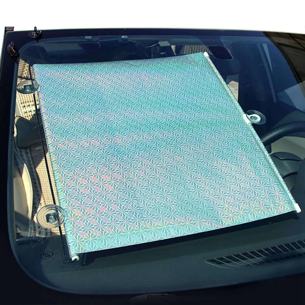 CQMF-2X Sunshade Roller Blackout Suction Cup Blinds Curtains For Living Kitchen Office Car Window Free-Perforated Curtain A