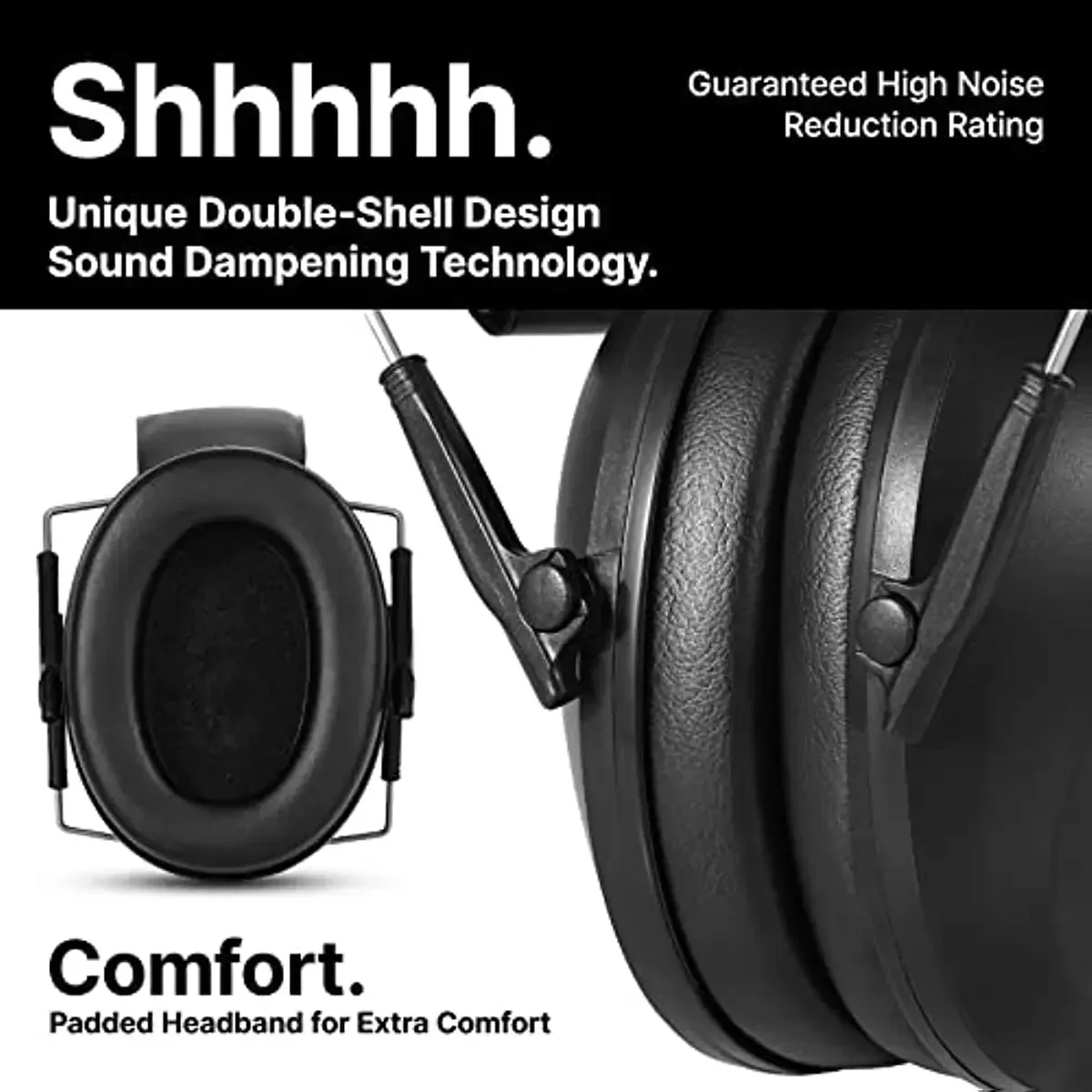 Shooting Ear Protection Earmuffs with NRR 21dB Noise Cancelling Safety Ear Muffs Hearing Protection for Shooting Range Foldable