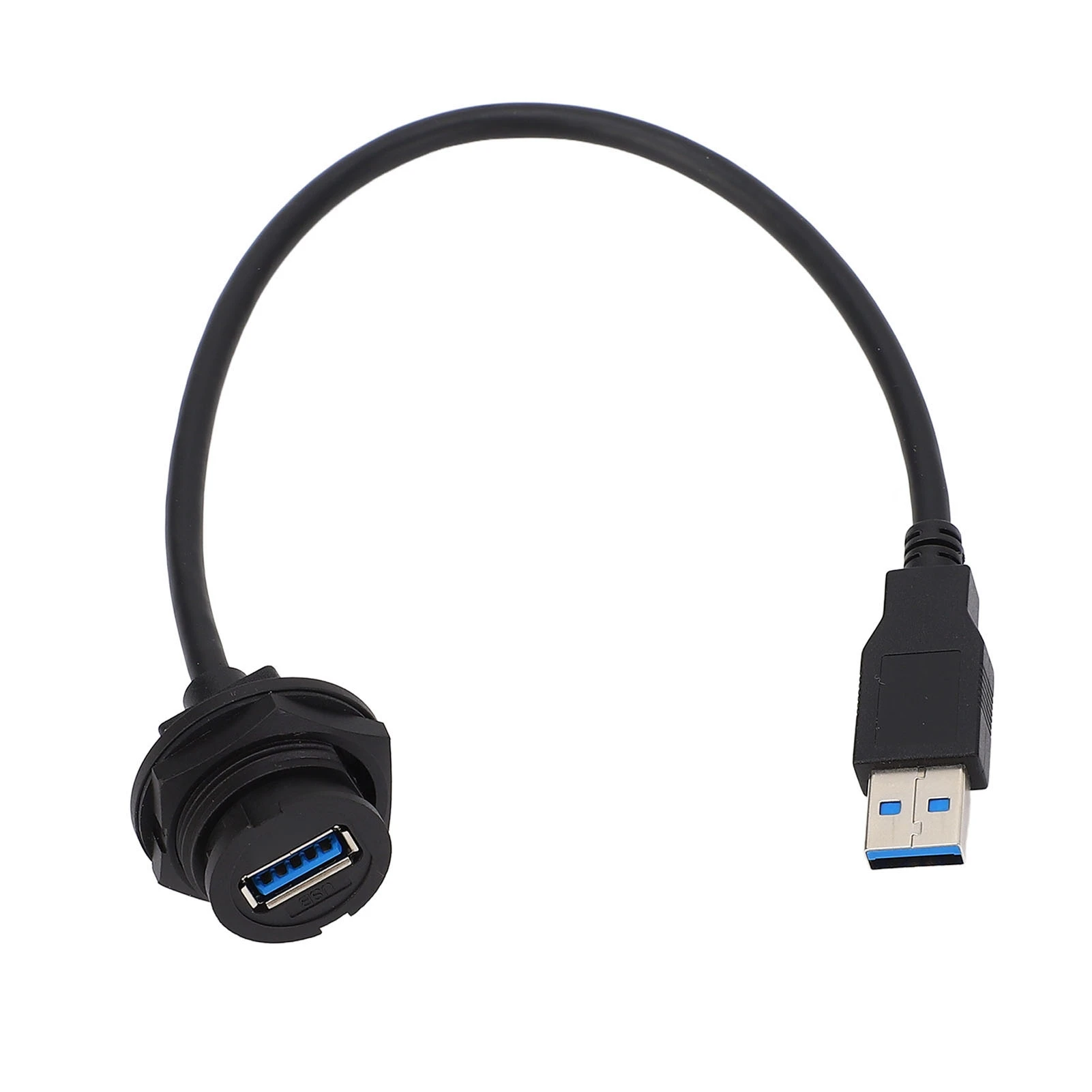 USB3.0 Panel Socket Waterproof Data Connector with Extension Cable Male Female Straight Head 0.3meter