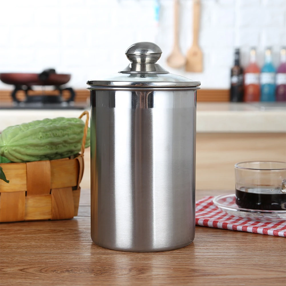 

Thickened Stainless Steel Food Sealing Jar Storage Container Transparent Glass Cover Kitchen Home Grains Tea Coffee Snacks