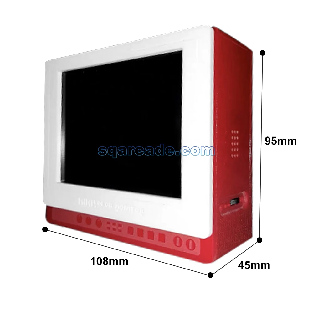 4-Inch Small Color Monitor with Low Resolution Screen RGBS Input Interface for PS-2 Retro Game Consoles Coin Operated Games
