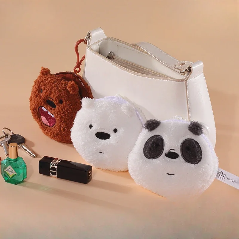 American Anime Coin Purse Grizzly Panda IceBear Plush Kawaii Small Hanging Little Bear Backpack Pendant Festival Gift for Friend