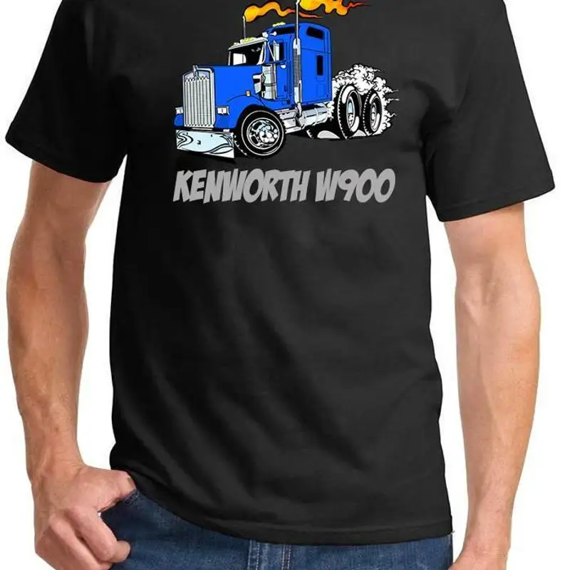 Kenworth W900 Semi Truck Rad Rides diseño de dibujos animados camiseta nueva