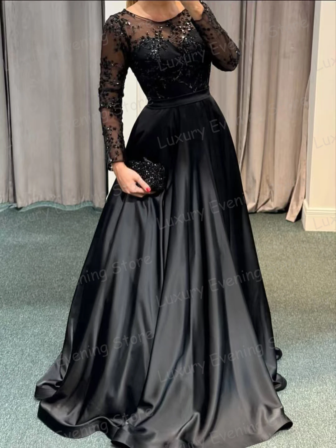 Vestidos De Noche formales sencillos, línea A, sin mangas, para mujer, apliques sexys, Vestidos De fiesta De graduación, Vestidos De Novia De manga larga personalizados