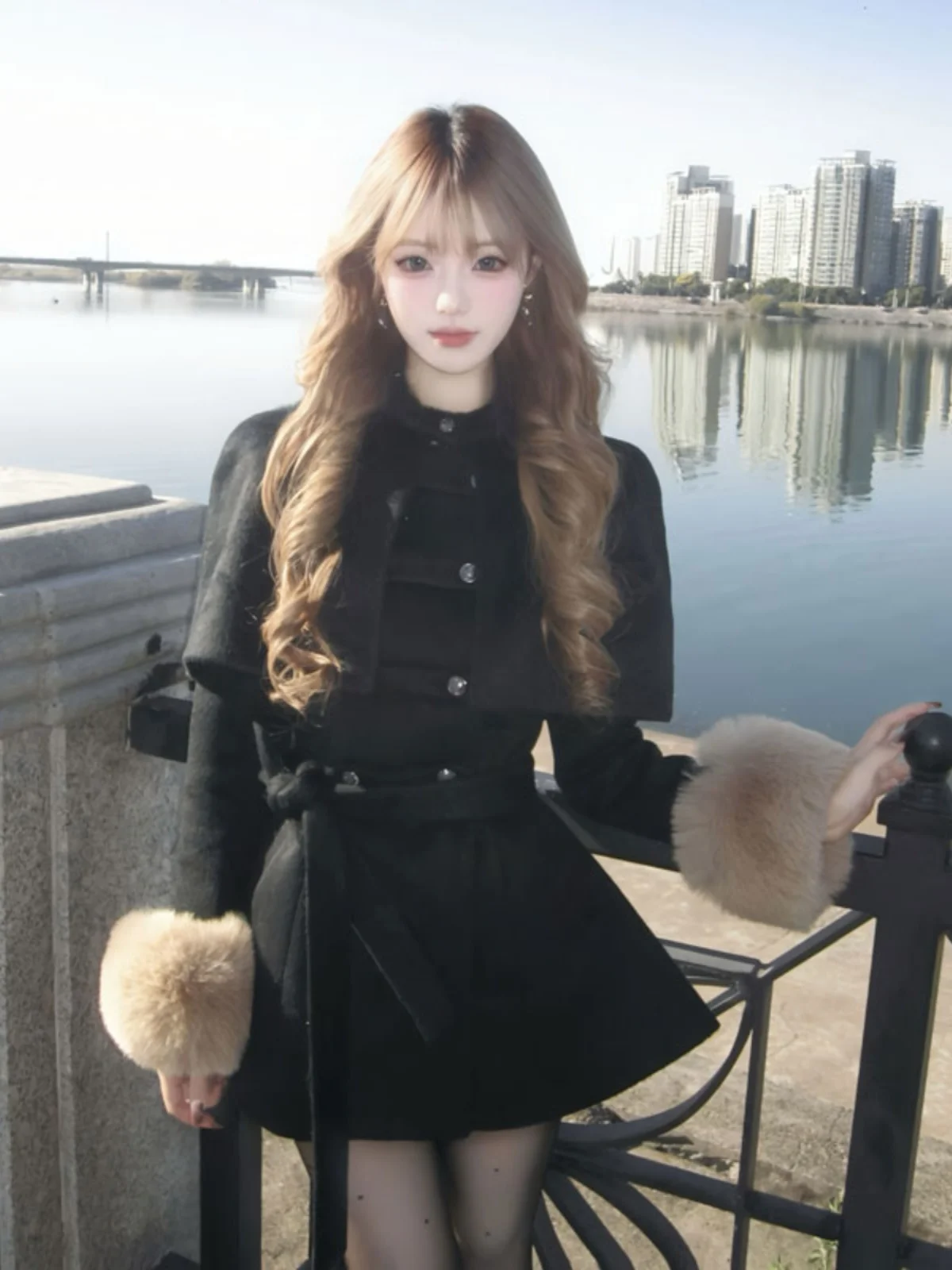 

Шерстяное пальто Ele Hepburn в стиле миди, приталенное, корейская версия, модное, для ранней весны, женская верхняя одежда