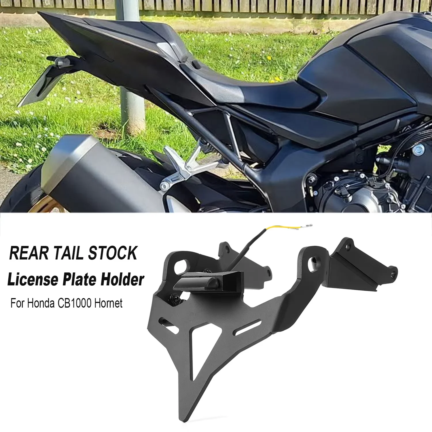 

Для CB1000 CB 1000 cb1000 Hornet 2024-задний держатель номерного знака с коротким хвостом мотоцикла и кронштейн рамки задней бабки подходит