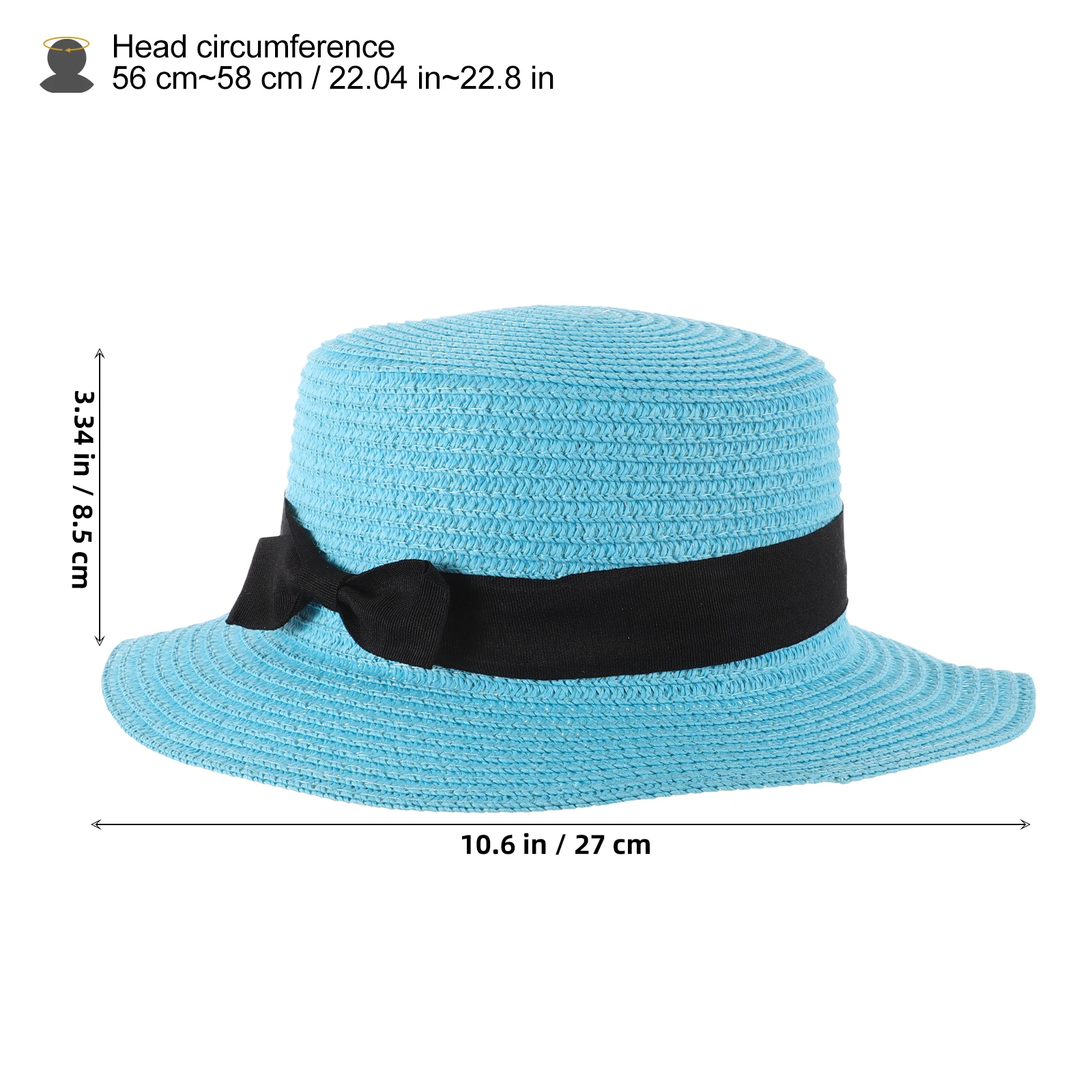 

Sun Hat Dome Extra Wide Brim Women Cap Bucket Hats for Korean Version Cute Summer Blue Woman