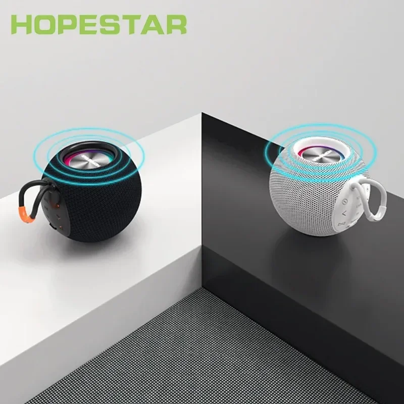 Portable Bluetooth Speaker Sound BoxOutdoor Portable Round Mini RGB Color Dazzling Light The Same Heavy Subwoofer Wireless Sound