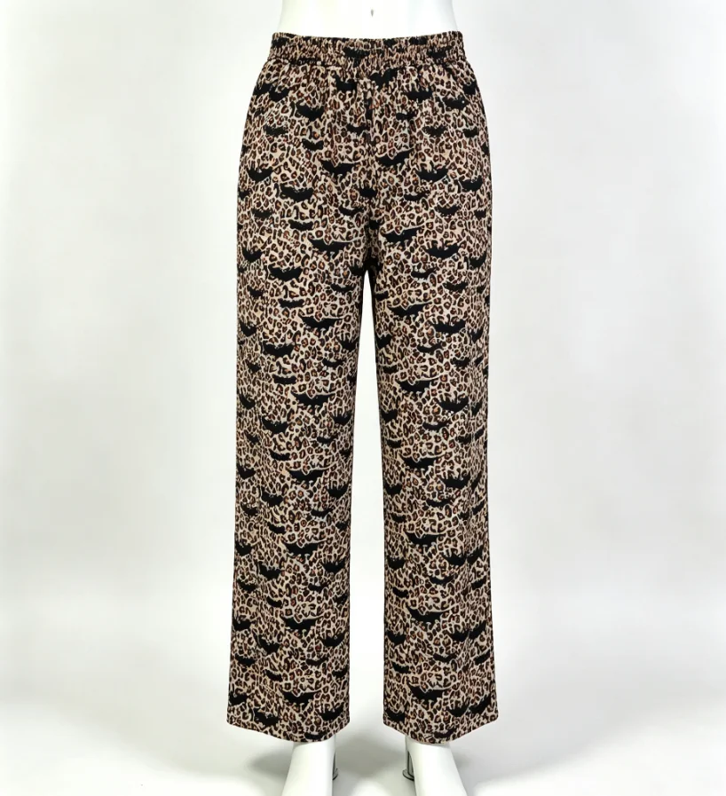 Wholesale Women Girl Trousers Adjustable Comfortable Pockets Pants Adult Girls Bats Leopard Halloween Clothing