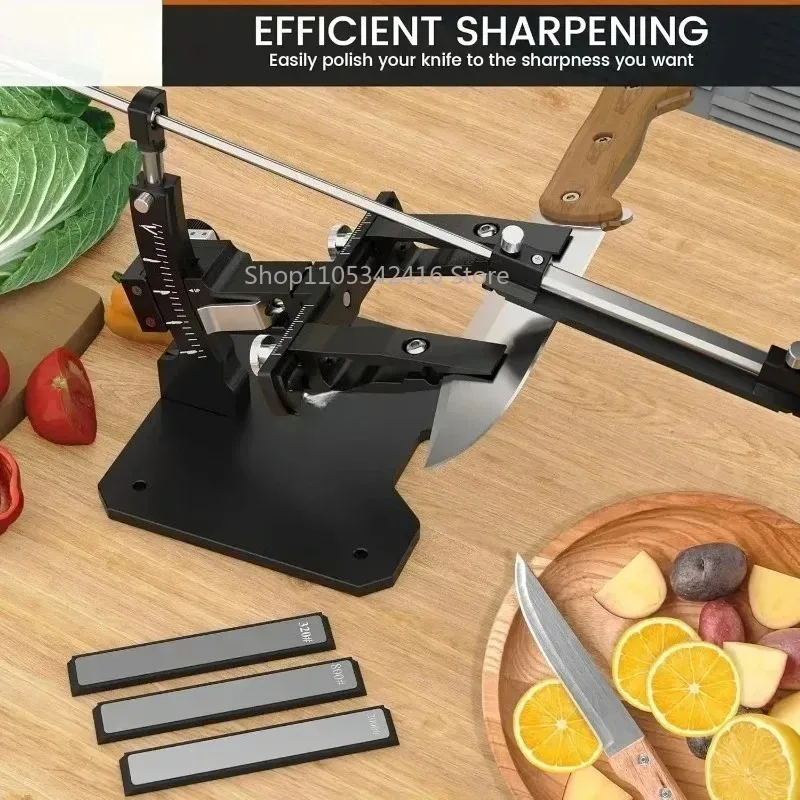 GEN3 Guided Knife Sharpening System Professional Aluminum Knife Sharpener Kit with 3 Diamond Plates