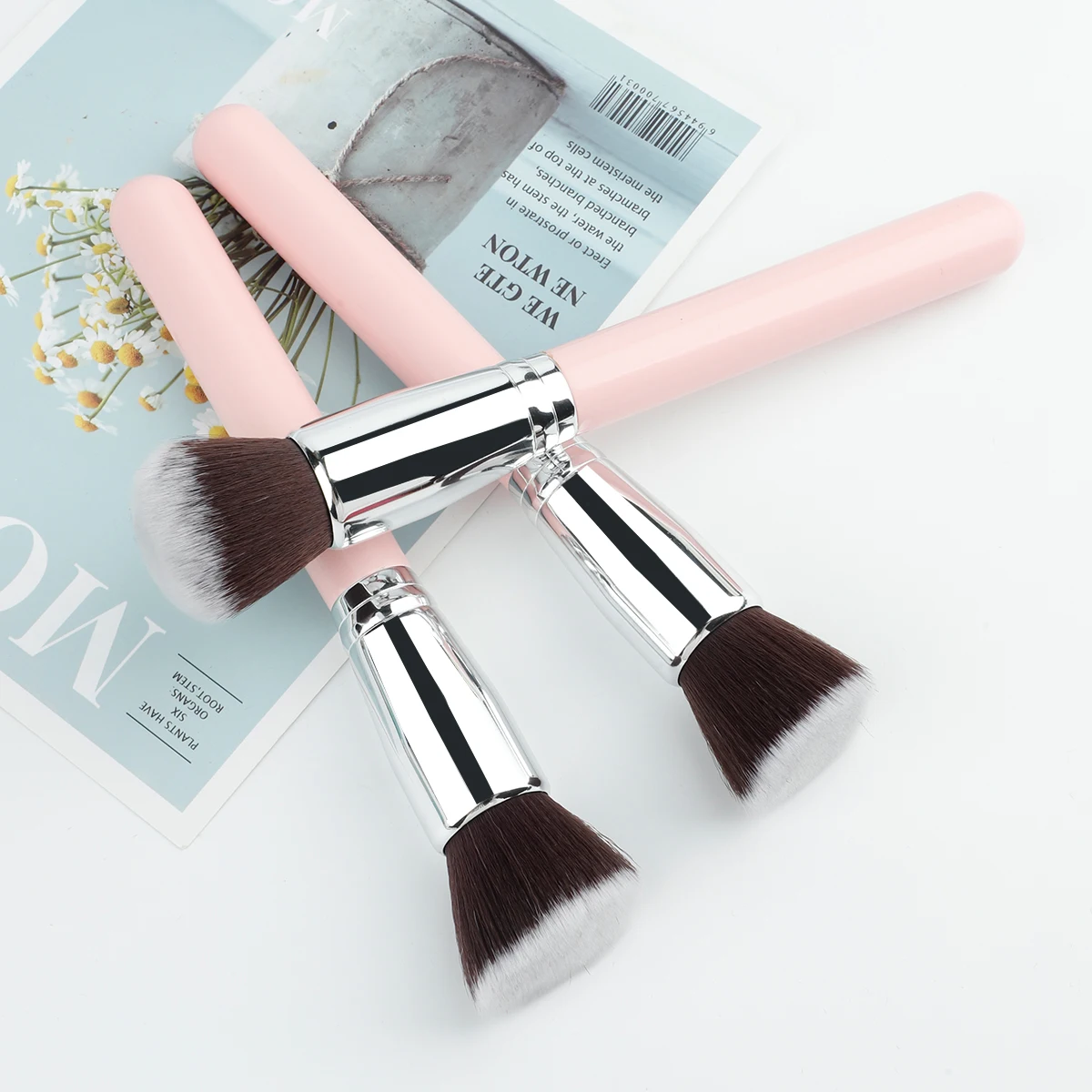 1/3PCS Make-up Kwasten Platte Kabuki Foundation Brush Voor Vloeibare Crème Poeder Contour Blending Grote Gezicht Reparatie Beauty Tools